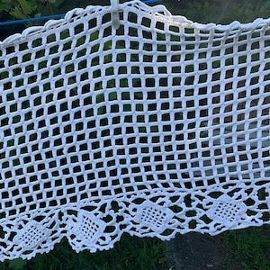 Vintage french handmade crochet cottonwork curtain