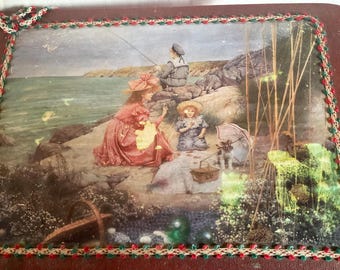 Vintage french fabric covered boudoir/sewing box absolutely fabulous
