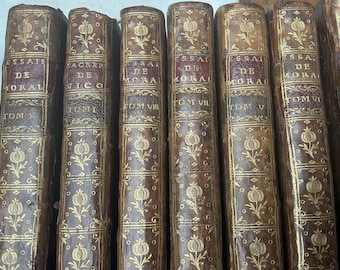 Eleven antique French leather bound,gilt tooled books from the 18th century,just fabulous.