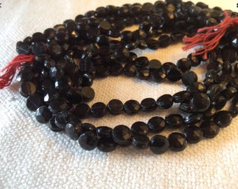 Antique French black glass faceted mourning beads