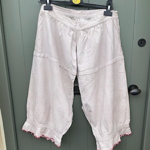 Fantastic Antique french red and white stripe cotton bloomers late 1800’s
