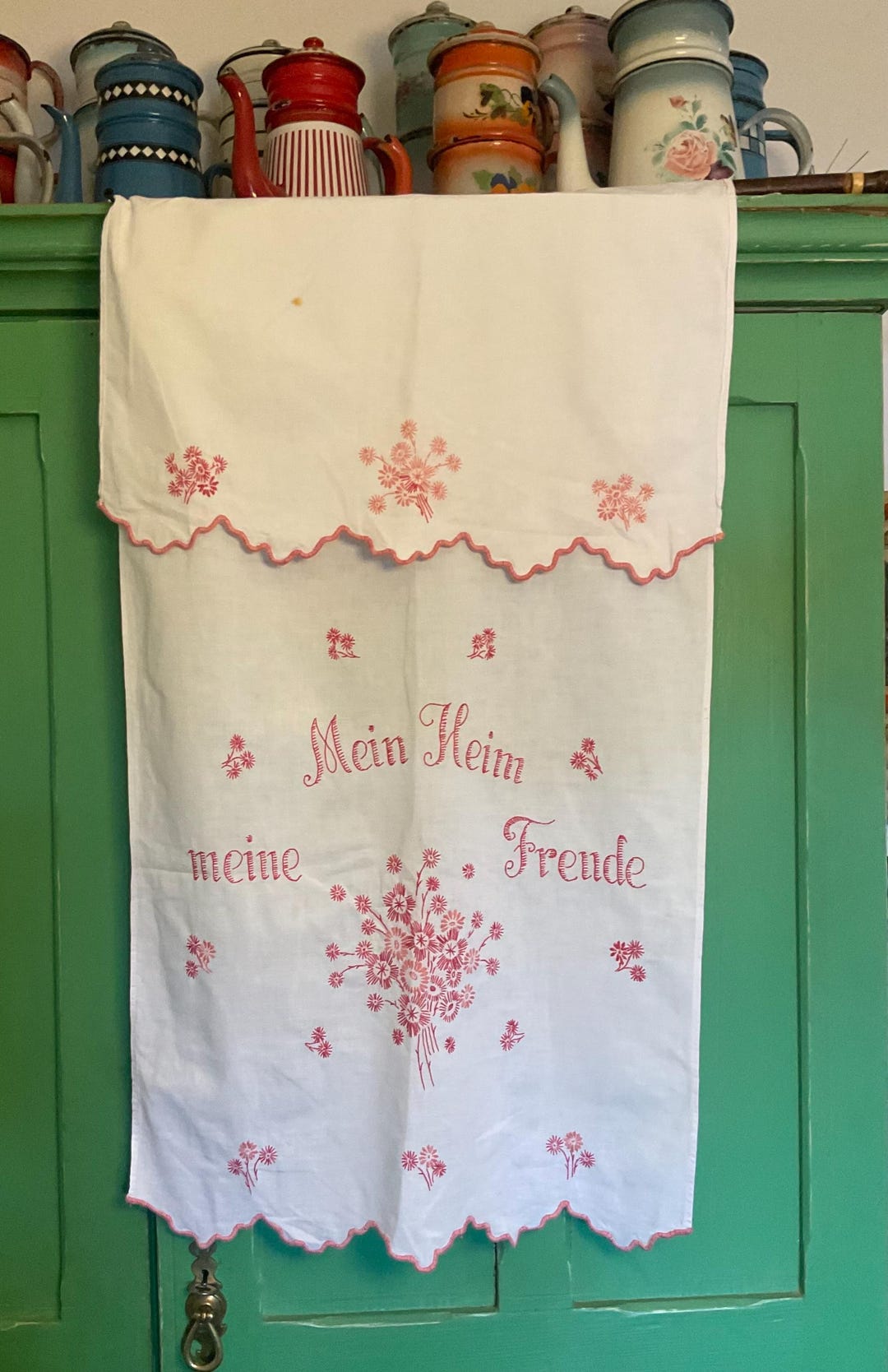 Vintage German Decorative Curtain,window Panel With Hand Embroidery. - Etsy