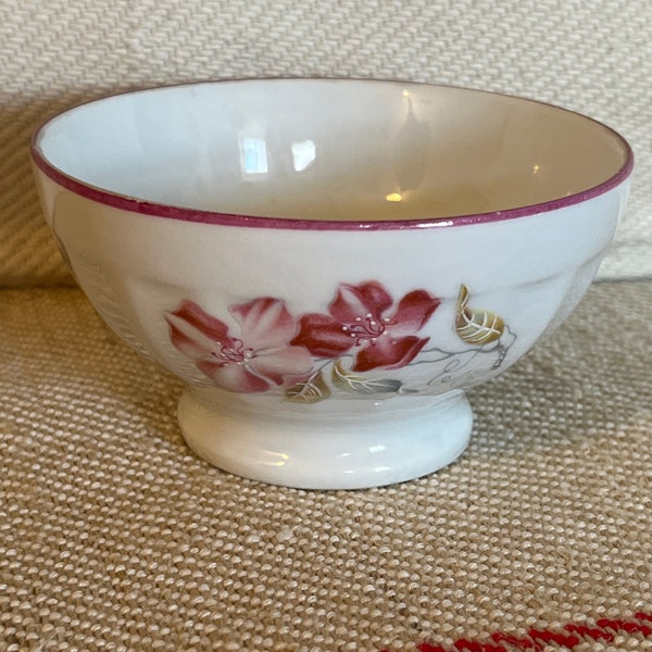 Vintage french cafe au lait / chocolatier footed bowl absolutely fabulous