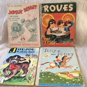 Set of four vintage french childrens books just adorable beautiful pictures so vibrant