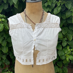 Antique french handmade lace camisole