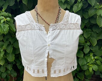 Antique french handmade lace camisole