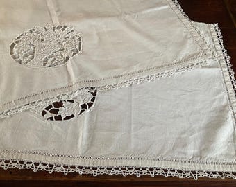 Fabulous Vintage french hand embroidered large panel piece