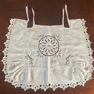Fabulous vintage french hand embroidered seat/chair cover.