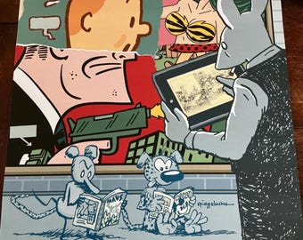 Póster original de gran tamaño del festival de cómics francés de Angulema 2012, con gráficos fabulosos.