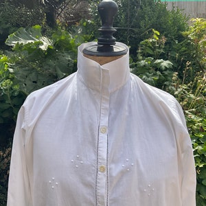 Antique French pure cotton embroidered nightdress