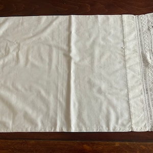 Antique French handmade lace pillowcase