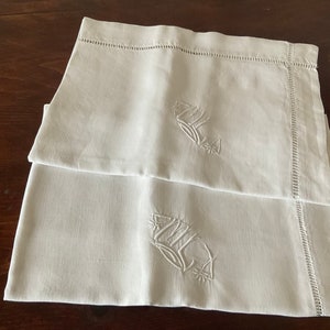 A super pair of antique french monogrammed pillowcases/ shams