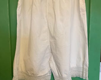 Antique french cotton lace trimmed bloomers early 1900’s