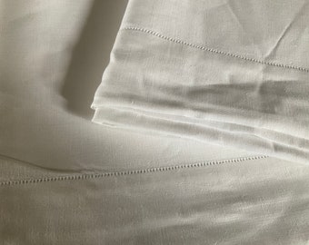 Antique french large Metis linen sheet