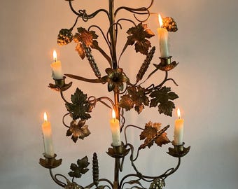 Fabulous antique french 19thC extra large church/Chateau chapel harvest seven armed Candleabra.