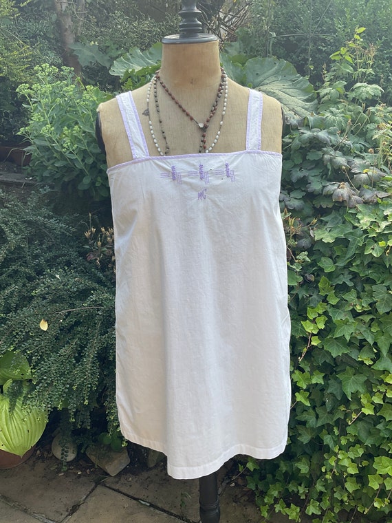 Vintage french pure cotton under slip/chemise - image 2