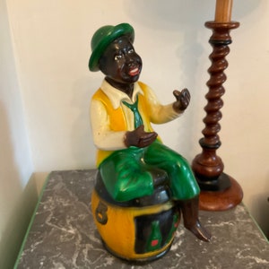 Vintage man on a barrel beer advertising figure