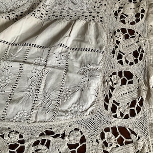 Stunning antique french cotton lacework extra large curtain panel,fabulous workmanship.