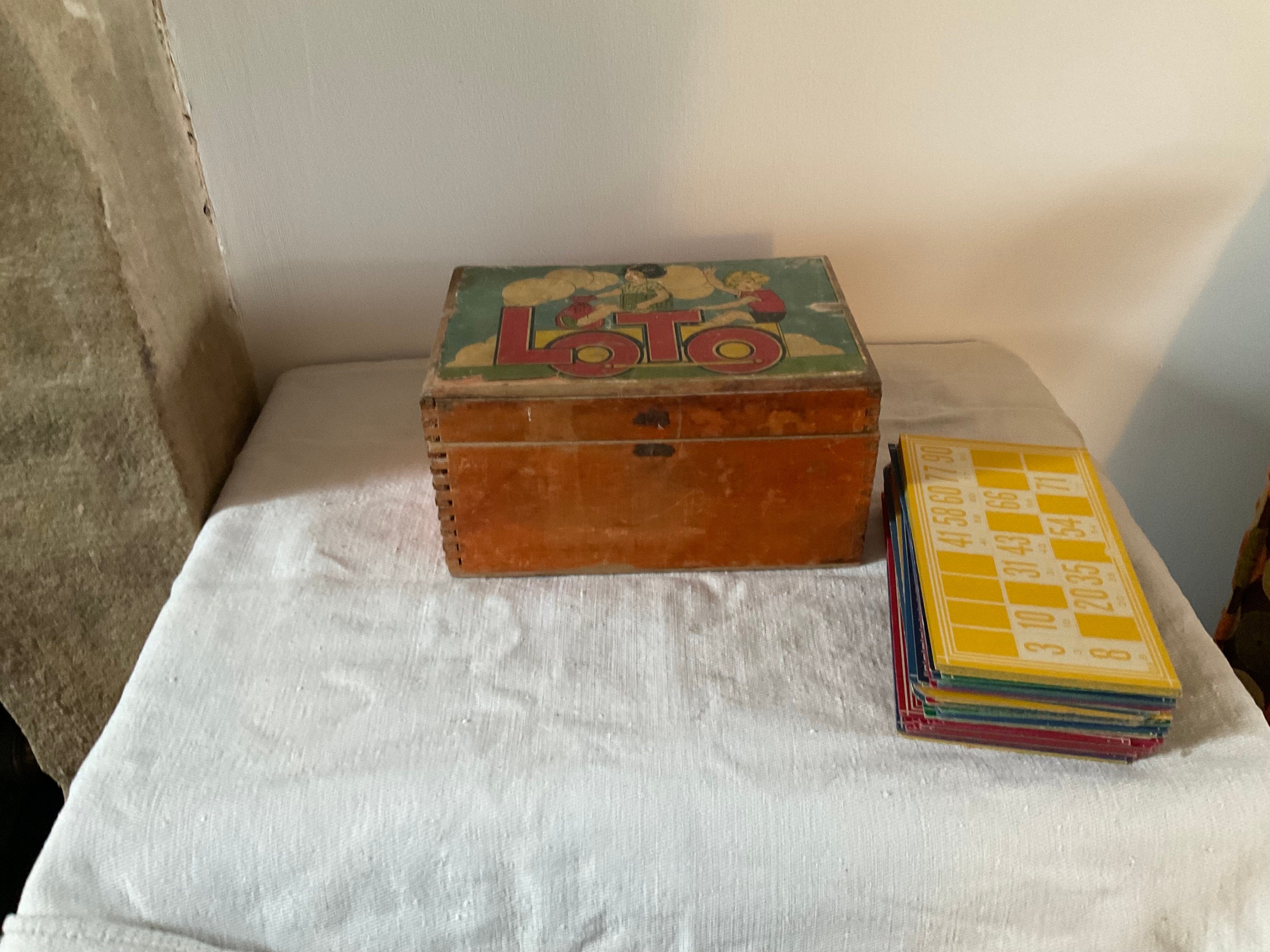 Vintage French Lotto/bingo Game in Wood Box - Etsy