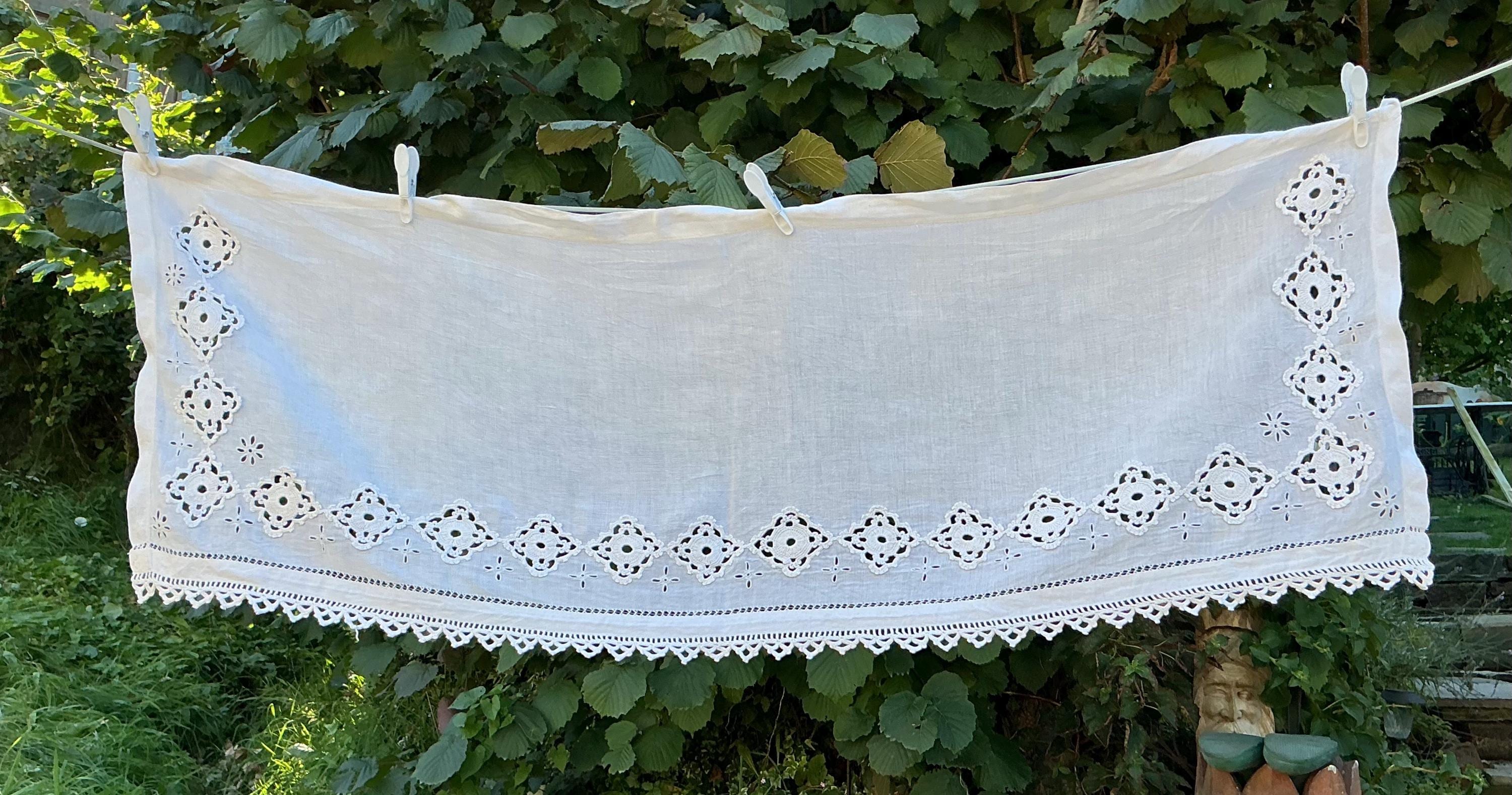 Vintage French Filet Lace Curtains - Etsy