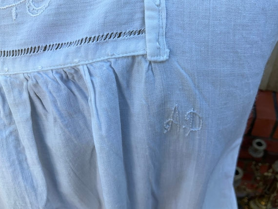 Antique French pure cotton monogrammed nightdress… - image 2