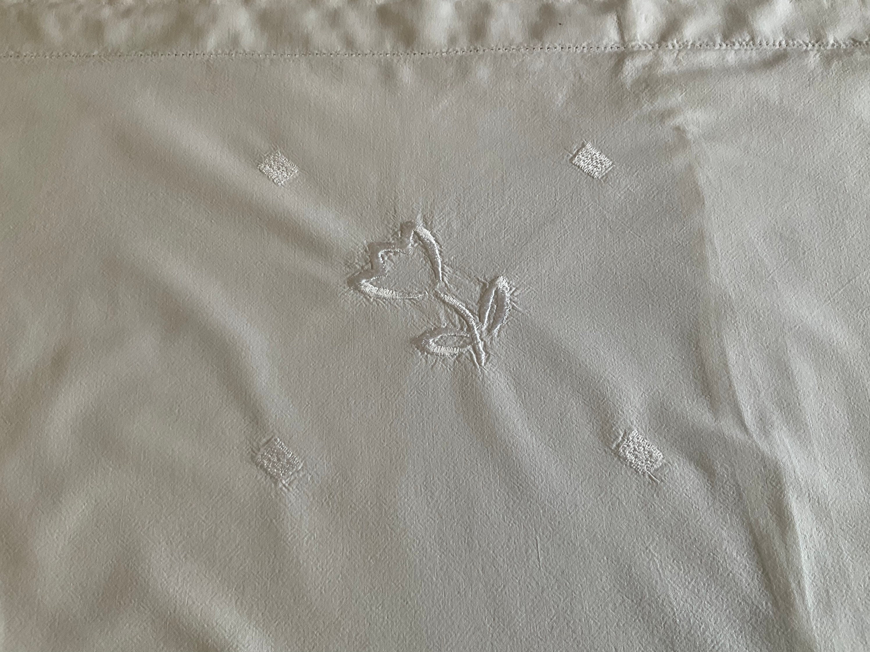 Two Vintage French White Cotton Pillow Shams Etsy