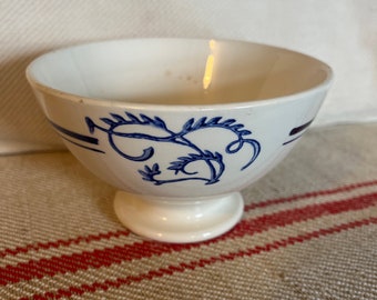 Vintage french large cafe au lait / chocolatier footed bowl absolutely fabulous