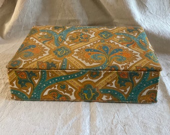 Vintage french fabric covered boudoir/sewing box