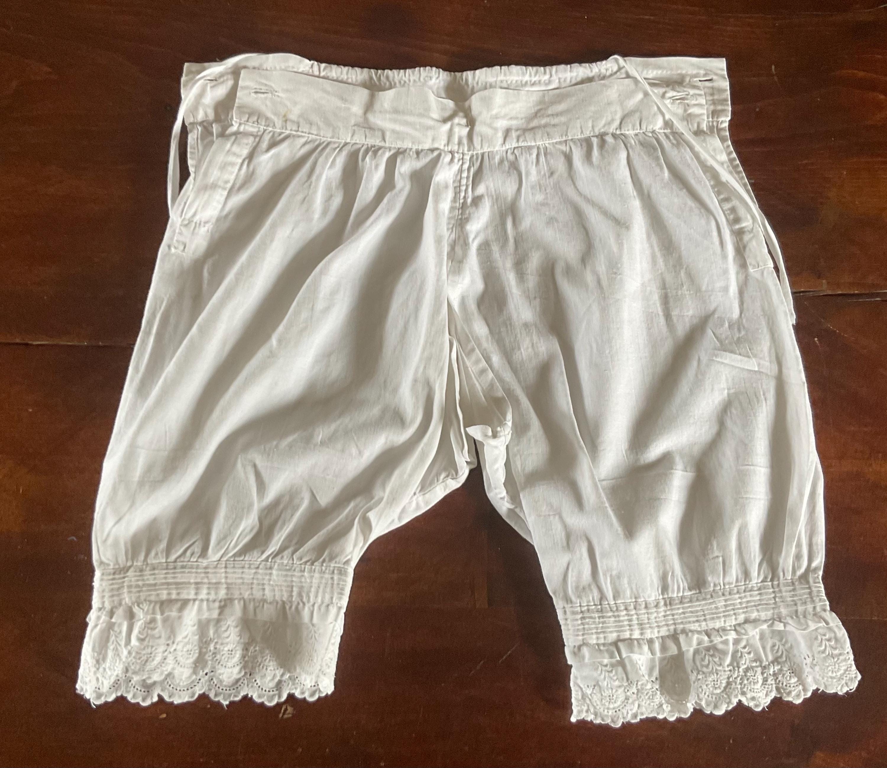 Antique French Child's Cotton Lace Trimmed Bloomers Early 1900's Antique French Child's Cotton Lace Trimmed Bloomers Early 1900's