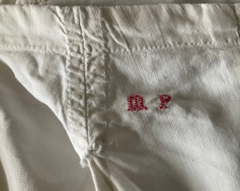 Antique french monogrammed split crotch pantaloons/bloomers