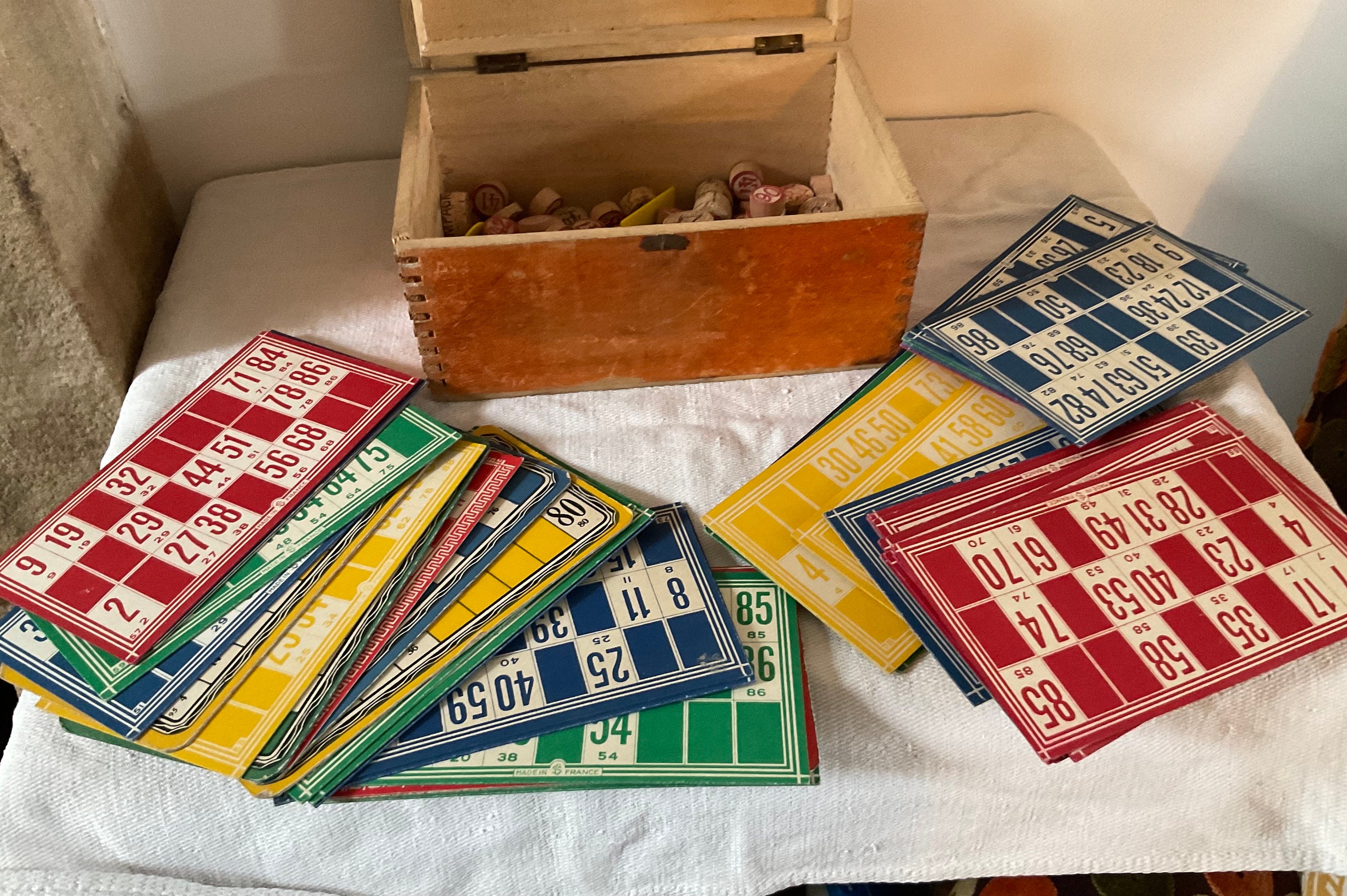 Vintage French Lotto/bingo Game in Wood Box - Etsy