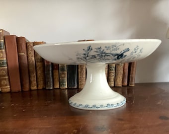 Antique french “terre de fer” compotier/fruit bowl circa 1900