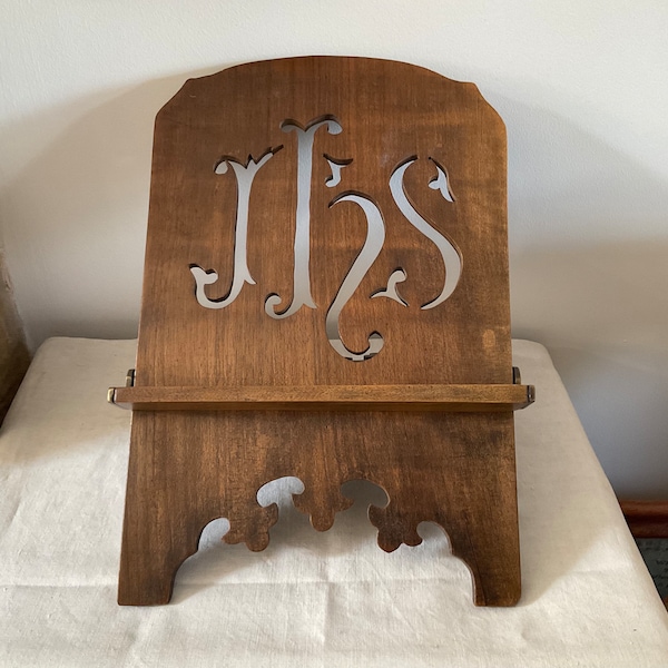 Antiker französischer dekorativer hölzerner Bibelständer/Lesepult.