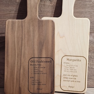 Drink recipe cutting board