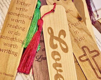 Bookmarks Laser Engraved: Personalized Quote, Journal, Cookbook