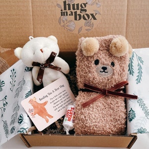 Regalo de abrazos, tarjeta de bolsillo con abrazos, regalo de abrazos en una caja, rellenos de calcetines navideños, mejórate pronto, cumpleaños, caja de regalo pensando en ti