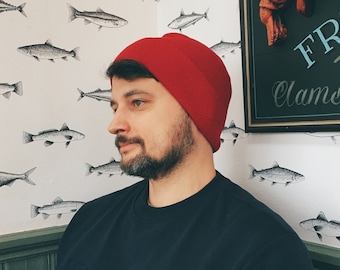 Plain Beanie Hat: Trawler Fisherman Style, Soft Acrylic