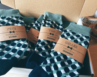 Personalised Socks Groomsmen Socks Men Dress socks Custom Label Socks Wedding Day Socks Gift for Men, Christmas Stocking Fillers for Men