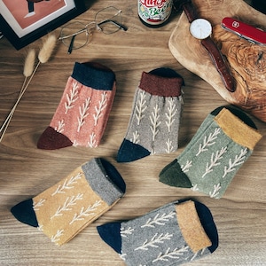 Wollsocken schlafen Wintersocken Damen Herren Wandersocken Herbst Winter Warme Stiefel Socken, Valentinstag Weihnachtsgeschenk Strumpffüller