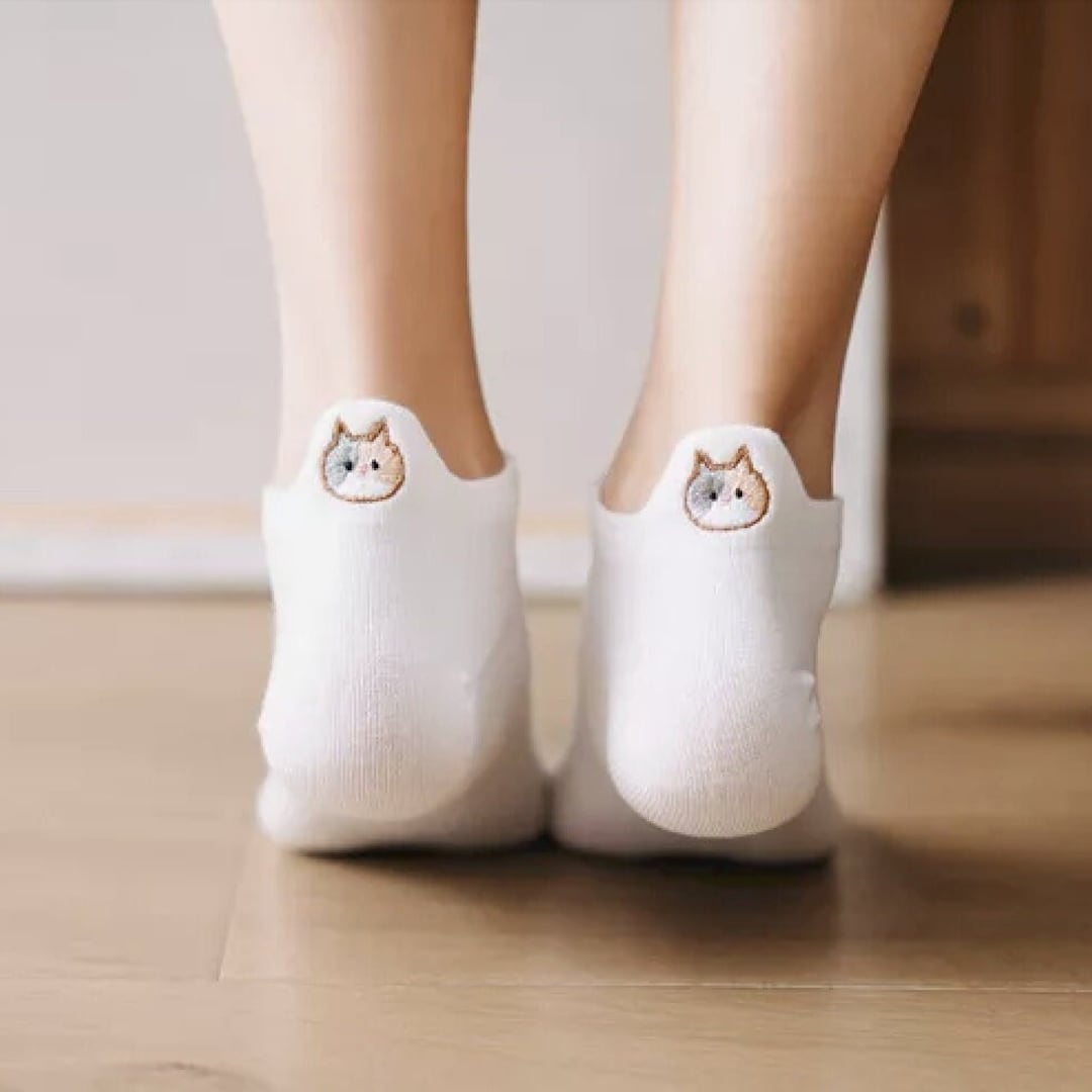 Cat Socks Embroidery Ankle Socks for Women Cat Lover Gift Cute Etsy UK