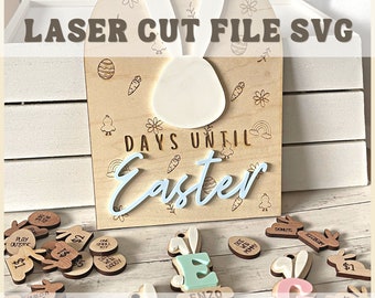 Ostern Laser Bundle | Laser Cut Bündel | Osterhasen-Laserdatei | Hase Tags personalisiertes Bündel | Glowforge Laser Cut Datei