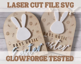 Ostern Countdown Hase und Ei löschbare Zeichen SVG-Datei | Osterhase Zeichen SVG | Osterdatei | Ostern Laser Datei | Glowforge lasergeschnittene Datei