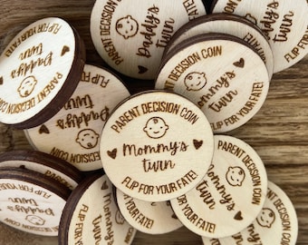 Double Sided Parent Decision Coin//Parent Decision Coin//New parents gifts//Baby Shower Gift
