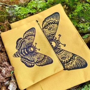 Death&#39;s Head Moth | Accessory Pouch | Hawk Moth | Acherontia | Moth Clutch | Moth Bag | Moth Coin Purse | Crystal Bag | Crystal Sack | Boho