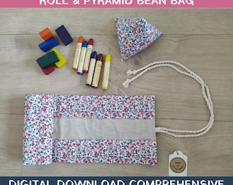 Waldorf Crayon Roll & Pyramid Bean Bag Sewing Tutorial (PDF download)