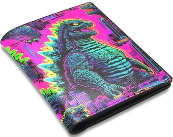 Wallet PU Leather Comics Retro Monster Japan Godzilla Kaiju Gojira Art Cartoon