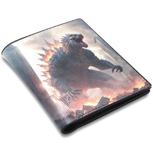 Cartera de cuero de PU Godzilla Kaiju Gojira Arte Dibujos animados Cómics Monstruo retro