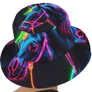 Bucket hat bucket hats for women Neon Horse