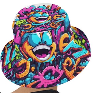 Bucket hat bucket hats for women Graffiti Cartoon Emoji