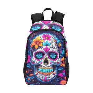 Schulrucksack Schulranzen Backpack Handtasche Tag der Toten Bag Sugar Skull Bag Catrina Art Día De Muertos Rucksack Mexiko Rucksack Chicano